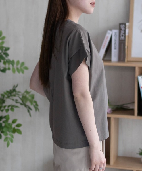 HusHusH（ハッシュアッシュ）の「HusHusH 袖切替プルオーバー（Tシャツ/カットソー・レディース・コーラルピンク/ブラック/サックスブルー/オフホワイト/チャコールグレー・M/L）」の10枚目の写真