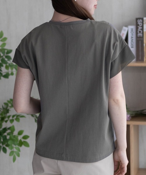 HusHusH（ハッシュアッシュ）の「HusHusH 袖切替プルオーバー（Tシャツ/カットソー・レディース・コーラルピンク/ブラック/サックスブルー/オフホワイト/チャコールグレー・M/L）」の11枚目の写真