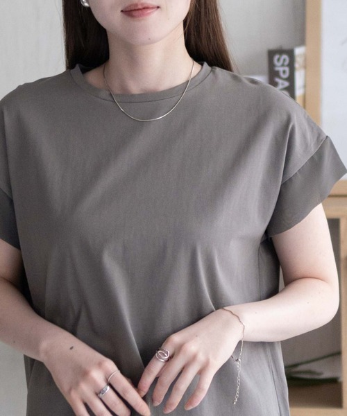 HusHusH（ハッシュアッシュ）の「HusHusH 袖切替プルオーバー（Tシャツ/カットソー・レディース・コーラルピンク/ブラック/サックスブルー/オフホワイト/チャコールグレー・M/L）」の8枚目の写真