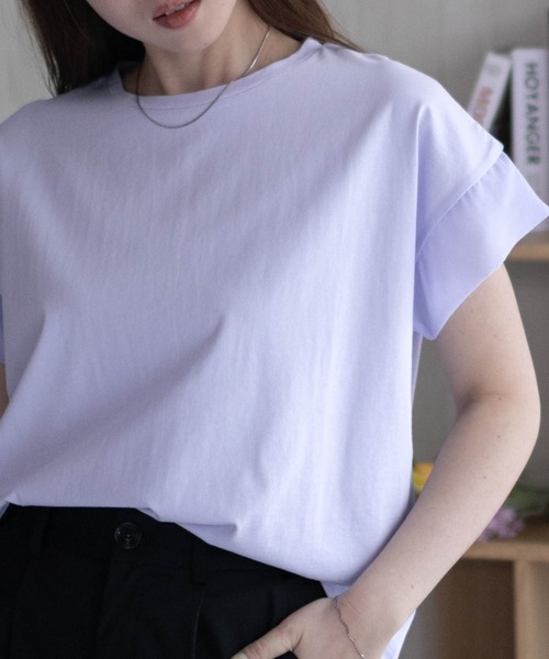 HusHusH（ハッシュアッシュ）の「HusHusH 袖切替プルオーバー（Tシャツ/カットソー・レディース・コーラルピンク/ブラック/サックスブルー/オフホワイト/チャコールグレー・M/L）」の15枚目の写真