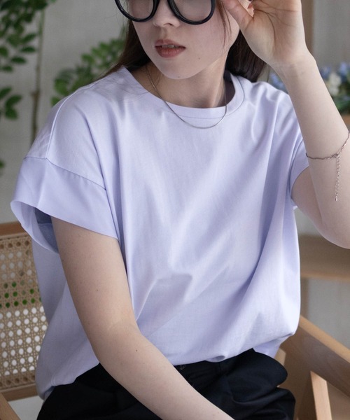 HusHusH（ハッシュアッシュ）の「HusHusH 袖切替プルオーバー（Tシャツ/カットソー・レディース・コーラルピンク/ブラック/サックスブルー/オフホワイト/チャコールグレー・M/L）」の14枚目の写真