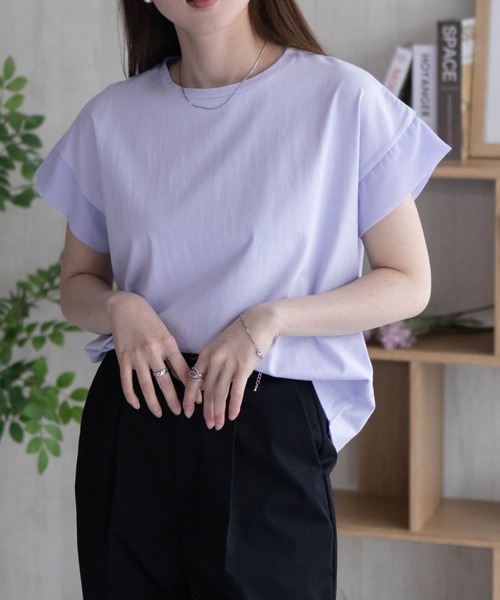 HusHusH（ハッシュアッシュ）の「HusHusH 袖切替プルオーバー（Tシャツ/カットソー・レディース・コーラルピンク/ブラック/サックスブルー/オフホワイト/チャコールグレー・M/L）」の13枚目の写真