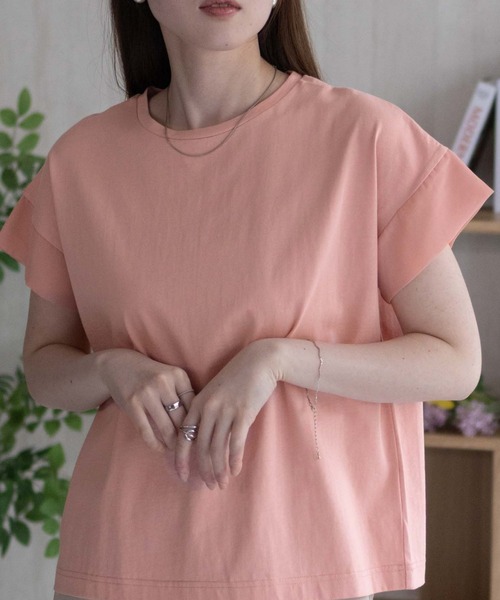 HusHusH（ハッシュアッシュ）の「HusHusH 袖切替プルオーバー（Tシャツ/カットソー・レディース・コーラルピンク/ブラック/サックスブルー/オフホワイト/チャコールグレー・M/L）」の17枚目の写真