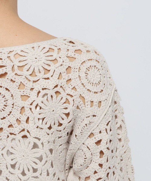 LOWRYS FARM（ローリーズファーム）の「クロシェ２ＷＡＹカーディガン　324470（カーディガン/ボレロ・レディース・ブラック/アイボリー/イエロー・FREE）」の12枚目の写真