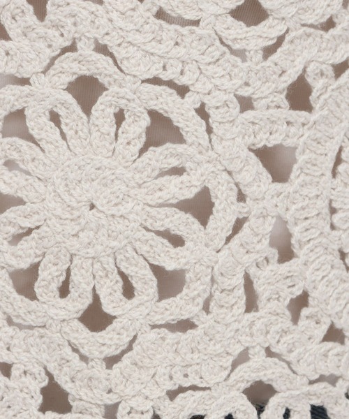 LOWRYS FARM（ローリーズファーム）の「クロシェ２ＷＡＹカーディガン　324470（カーディガン/ボレロ・レディース・ブラック/アイボリー/イエロー・FREE）」の15枚目の写真