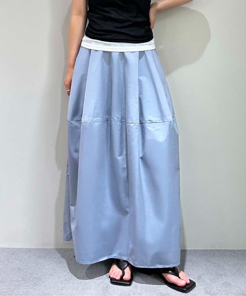 1chaku.(イッチャク)の「バレルデザインスカート(スカート・レディース・ブラック/ライトグリーン/チャコール/サンドベージュ/ライトブルーグレー・マルチサイズ)」の3枚目の写真