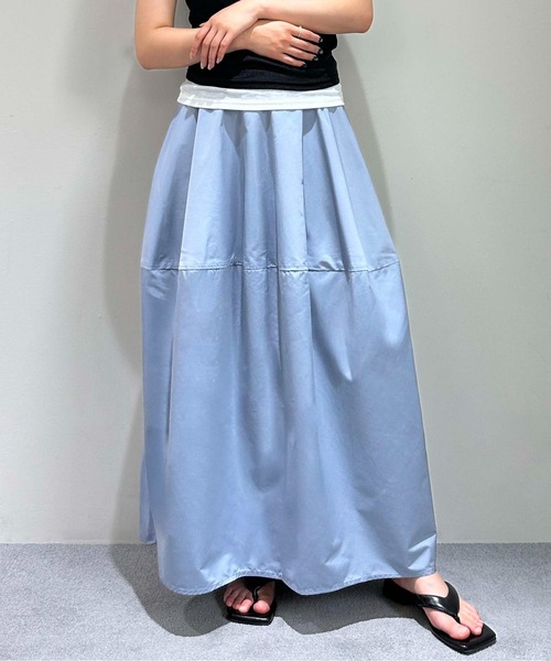 1chaku.(イッチャク)の「バレルデザインスカート(スカート・レディース・ブラック/ライトグリーン/チャコール/サンドベージュ/ライトブルーグレー・マルチサイズ)」の12枚目の写真
