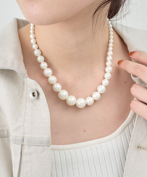 【SALE】 セール】《首元に存在感を》BIGパールネックレス（ネックレス アクセサリー