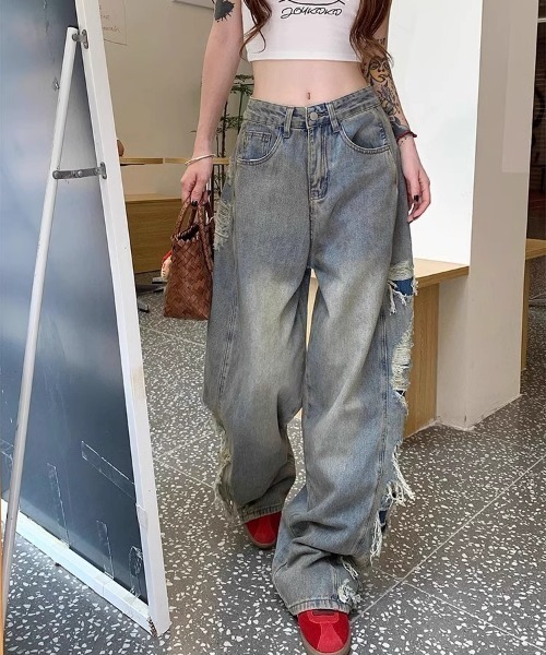 REBALANCE(リバランス)の「クラッシュデニム_レディース(デニムパンツ・レディース・A・SMALL/MEDIUM/LARGE)」の3枚目の写真