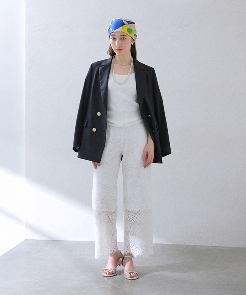 La TOTALITE(ラトータリテ)の「T/Rダブルブレストジャケット(テーラードジャケット・レディース・ベージュ/ネイビー・38/36/40)」の16枚目の写真