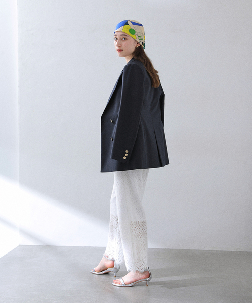 La TOTALITE(ラトータリテ)の「T/Rダブルブレストジャケット(テーラードジャケット・レディース・ベージュ/ネイビー・38/36/40)」の17枚目の写真