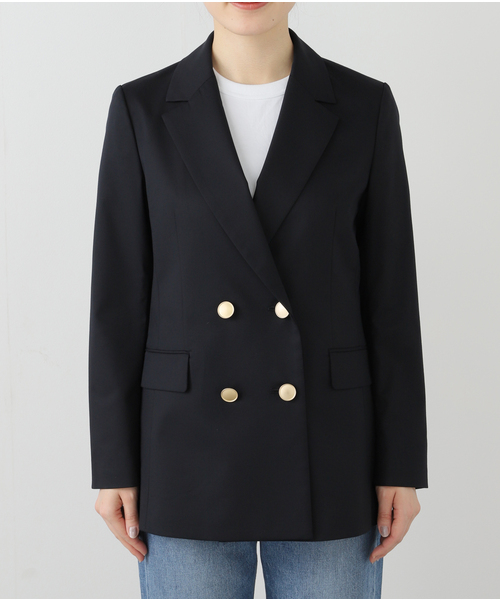 La TOTALITE(ラトータリテ)の「T/Rダブルブレストジャケット(テーラードジャケット・レディース・ベージュ/ネイビー・38/36/40)」の10枚目の写真