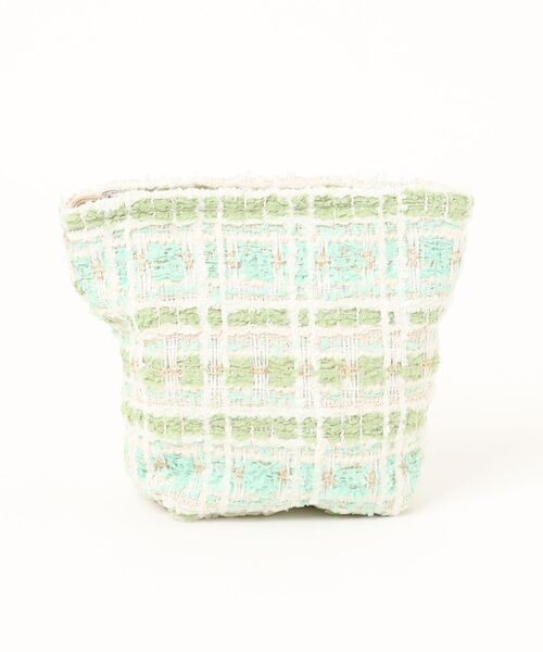 TONE SELECT GOODS(トーンセレクトグッズ)の「Liaa/ツイード チェック ポーチ A18580(ポーチ・レディース・グリーン/パープル・FREE)」の4枚目の写真