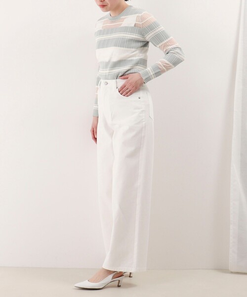 NOLLEY'S LIGHT(ノーリーズライト)の「11.25ozデニムバギーパンツ(デニムパンツ・レディース・ライトブルー/オフホワイト・38/36)」の7枚目の写真