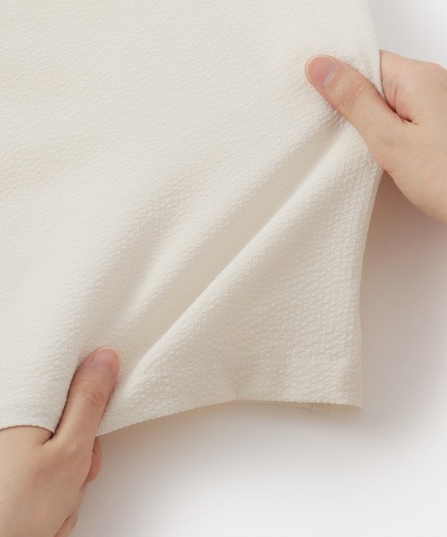 無印良品（ムジルシリョウヒン）の「婦人　風を通す　ストレッチサッカー　オープンカラー半袖シャツ（シャツ/ブラウス・レディース・ブルー系/オフホワイト/ブラック・XL/S/M/L）」の12枚目の写真