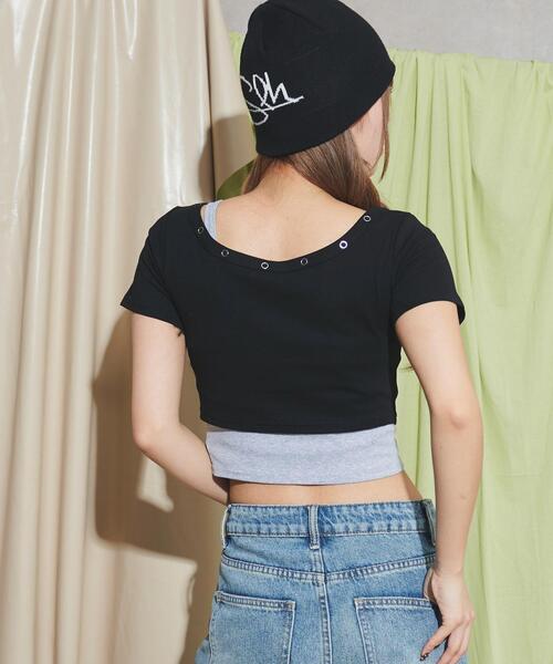 dispark(ディスパーク)の「DISPARK/【2点セット】フロントTwinkleジップキャミSETトップス(Tシャツ/カットソー・レディース・ブラウン/ブラック・FREE)」の9枚目の写真