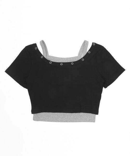 dispark(ディスパーク)の「DISPARK/【2点セット】フロントTwinkleジップキャミSETトップス(Tシャツ/カットソー・レディース・ブラウン/ブラック・FREE)」の13枚目の写真