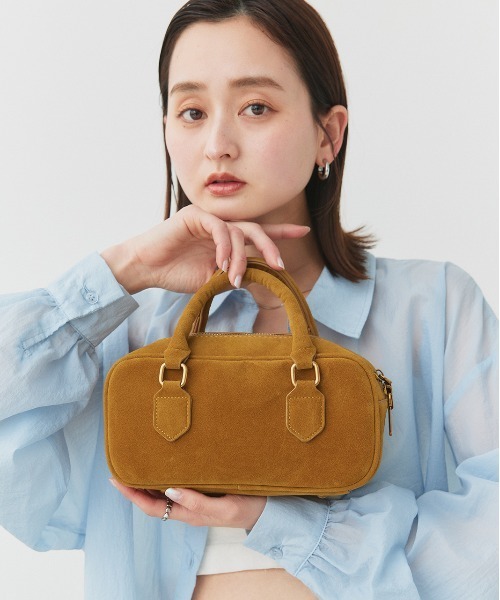 ad thie(アドティエ)の「スエードタッチ ミニスクエアバッグ(ショルダーバッグ・レディース・キャメル/ダークブラウン・FREE)」の11枚目の写真
