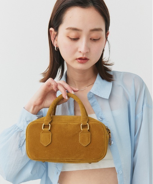 ad thie(アドティエ)の「スエードタッチ ミニスクエアバッグ(ショルダーバッグ・レディース・キャメル/ダークブラウン・FREE)」の12枚目の写真