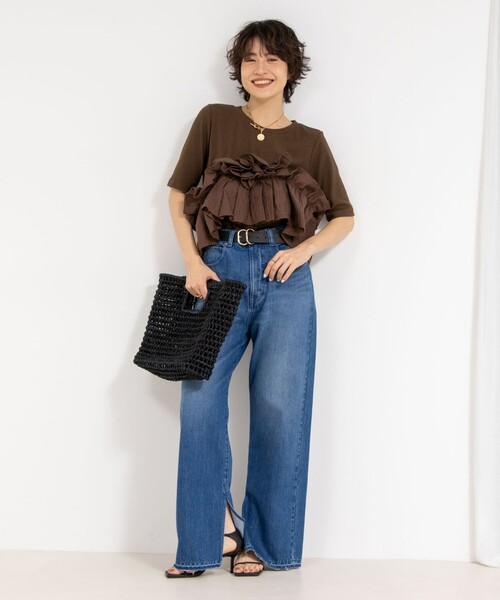 Nolley's☆RieMiller☆フリル付き3wayストレッチリブカットソー NOLLEY'S｜フリル付き3WAYストレッチリブカットソー | Rakuten