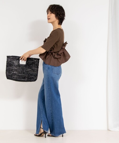 T♡ページ　REVI 3点セット セール】フリル付き3WAYストレッチリブカットソー（Tシャツ