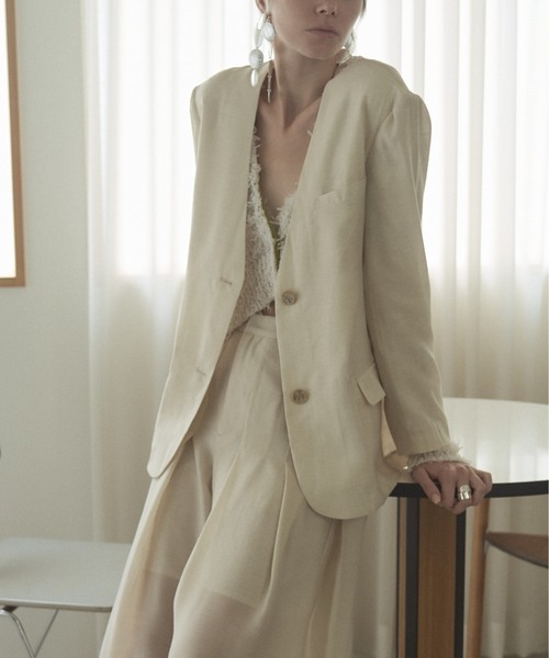 【美品クリーニング済み】24SS CLANE シアーテイラードジャケット ミント 美品クリーニング済み】24SS CLANE シアーテイラードジャケット