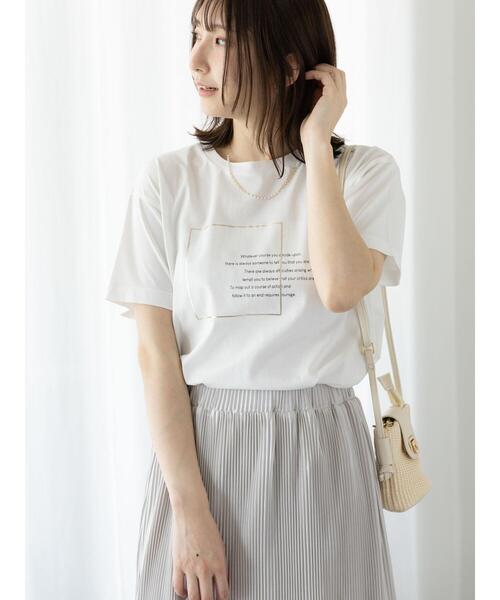 Te chichi TERRASSE（テチチテラス）の「箔ロゴプリントTシャツ（Tシャツ/カットソー・レディース・ブルー/オフホワイト/ブラック・F）」の11枚目の写真