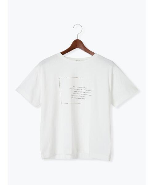 Te chichi TERRASSE（テチチテラス）の「箔ロゴプリントTシャツ（Tシャツ/カットソー・レディース・ブルー/オフホワイト/ブラック・F）」の12枚目の写真