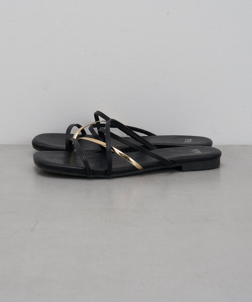 Jena espace merveilleux（ジェナ　エスパスメルヴェイユ）の「ラインフラットシューズ（サンダル・レディース・シルバー/ブラック/ベージュ・LARGE/MEDIUM）」の8枚目の写真