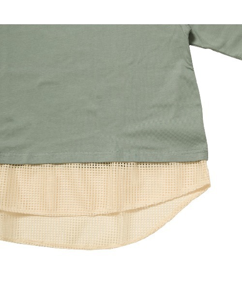adidas（アディダス）の「【別注】アディダス adidas W LUX CA メッシュレイヤードTシャツ AP 限定コラボ（Tシャツ/カットソー・レディース・ブラウン/グリーン・S/M/L/XL）」の3枚目の写真