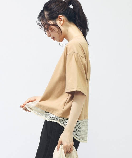 adidas（アディダス）の「【別注】アディダス adidas W LUX CA メッシュレイヤードTシャツ AP 限定コラボ（Tシャツ/カットソー・レディース・ブラウン/グリーン・S/M/L/XL）」の12枚目の写真