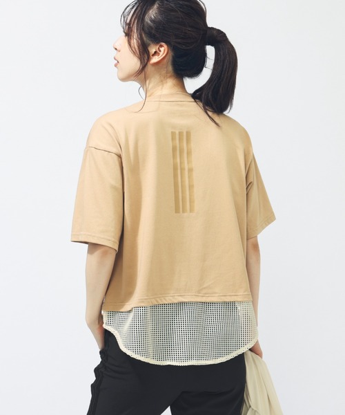 adidas（アディダス）の「【別注】アディダス adidas W LUX CA メッシュレイヤードTシャツ AP 限定コラボ（Tシャツ/カットソー・レディース・ブラウン/グリーン・S/M/L/XL）」の13枚目の写真