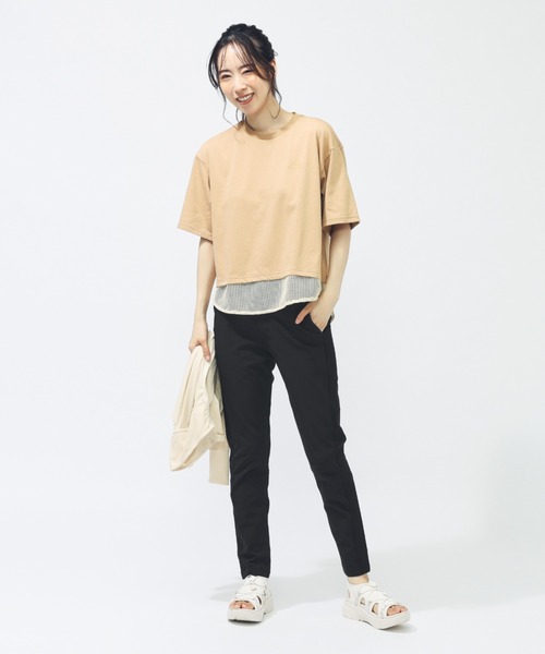 adidas（アディダス）の「【別注】アディダス adidas W LUX CA メッシュレイヤードTシャツ AP 限定コラボ（Tシャツ/カットソー・レディース・ブラウン/グリーン・S/M/L/XL）」の14枚目の写真
