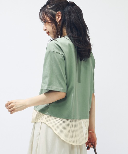 adidas（アディダス）の「【別注】アディダス adidas W LUX CA メッシュレイヤードTシャツ AP 限定コラボ（Tシャツ/カットソー・レディース・ブラウン/グリーン・S/M/L/XL）」の19枚目の写真