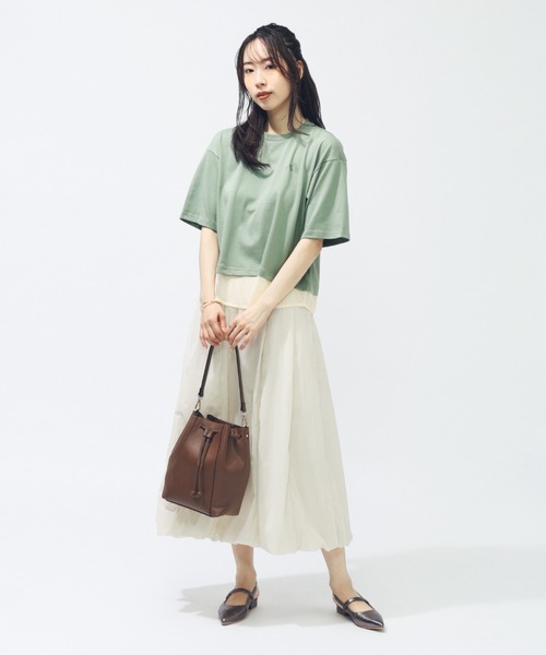 adidas（アディダス）の「【別注】アディダス adidas W LUX CA メッシュレイヤードTシャツ AP 限定コラボ（Tシャツ/カットソー・レディース・ブラウン/グリーン・S/M/L/XL）」の5枚目の写真