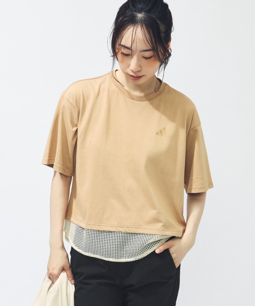 adidas（アディダス）の「【別注】アディダス adidas W LUX CA メッシュレイヤードTシャツ AP 限定コラボ（Tシャツ/カットソー・レディース・ブラウン/グリーン・S/M/L/XL）」の22枚目の写真
