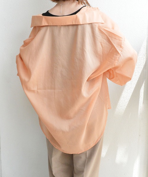 styiro（スタイロ）の「【10色展開】光沢感シアーボリュームカラーブラウスシャツ 冷房対策（シャツ/ブラウス・レディース・ブラック/ホワイト/グレー/ブルー/ピンク/パープル/オレンジ/クリーム/グリーン系その他/イエロー・FREE）」の10枚目の写真