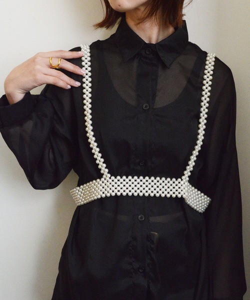 styiro（スタイロ）の「【10色展開】光沢感シアーボリュームカラーブラウスシャツ 冷房対策（シャツ/ブラウス・レディース・ブラック/ホワイト/グレー/ブルー/ピンク/パープル/オレンジ/クリーム/グリーン系その他/イエロー・FREE）」の22枚目の写真