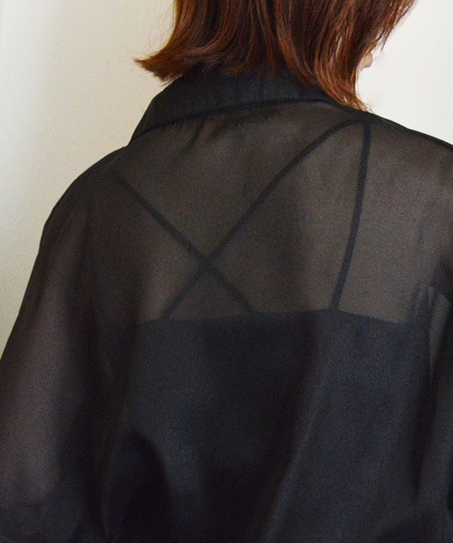 styiro（スタイロ）の「【10色展開】光沢感シアーボリュームカラーブラウスシャツ 冷房対策（シャツ/ブラウス・レディース・ブラック/ホワイト/グレー/ブルー/ピンク/パープル/オレンジ/クリーム/グリーン系その他/イエロー・FREE）」の14枚目の写真
