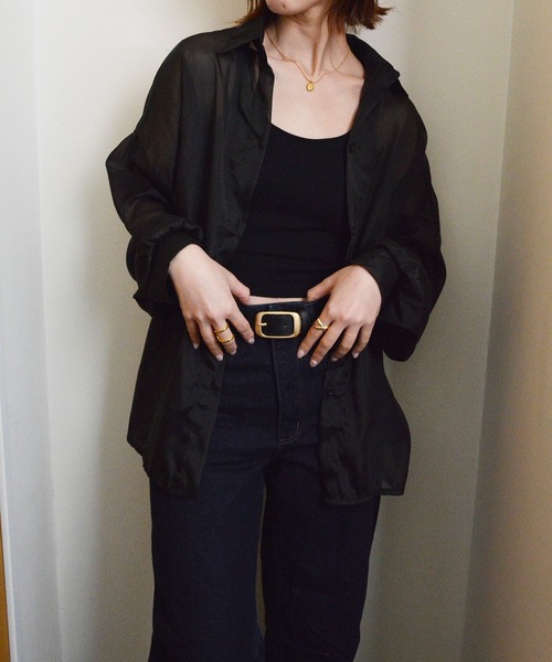 styiro（スタイロ）の「【10色展開】光沢感シアーボリュームカラーブラウスシャツ 冷房対策（シャツ/ブラウス・レディース・ブラック/ホワイト/グレー/ブルー/ピンク/パープル/オレンジ/クリーム/グリーン系その他/イエロー・FREE）」の16枚目の写真