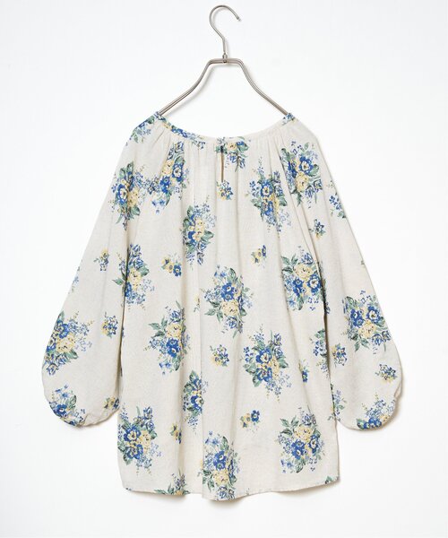 LBC（エルビーシー）の「リネン混ブーケプリントパフスリーブ（シャツ/ブラウス・レディース・オレンジ/ブルー・M）」の11枚目の写真