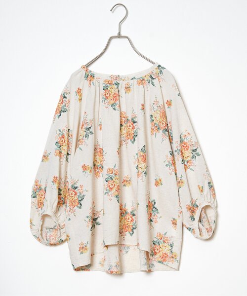 LBC（エルビーシー）の「リネン混ブーケプリントパフスリーブ（シャツ/ブラウス・レディース・オレンジ/ブルー・M）」の19枚目の写真