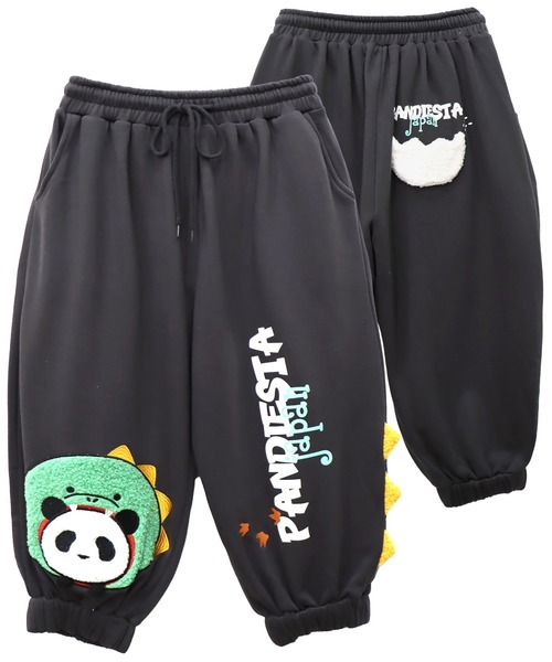 PANDIESTA（パンディエスタ）の「ダイナソーパンダ クロップドスウェットパンツ(M2)（その他パンツ・メンズ・アイボリー/チャコール/グリーン系その他・M/L/XL）」の2枚目の写真