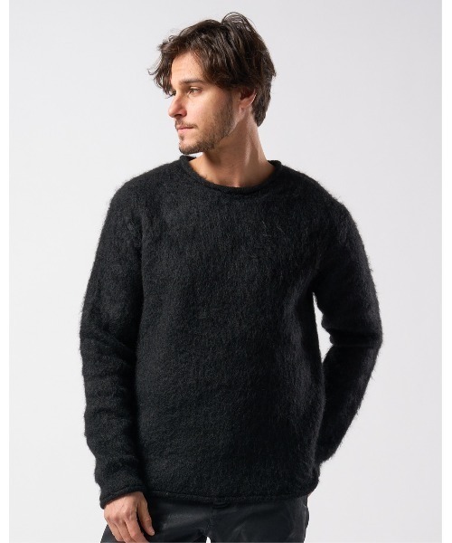 WJK / ニット・セーター(厚手)/S/レーヨン/BLK mohair shaggy knit crew（ニット/セーター）｜wjk（ダヴルジェイケイ