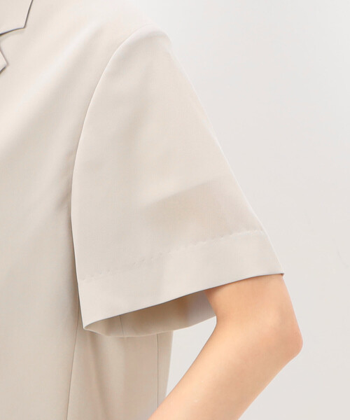 COMME CA（コムサ）の「【セットアップ対応】ドライトリアセクロス 半袖ジャケット（テーラードジャケット・レディース・ベージュ/グリーン・9号）」の13枚目の写真