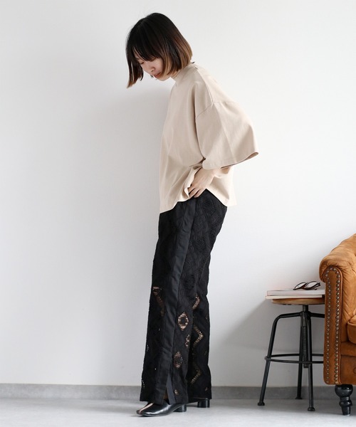 cepo（セポ）の「〈セットアップ対応〉コットンレース刺繍イージーパンツ（その他パンツ・レディース・ブラック/オフホワイト・M）」の19枚目の写真