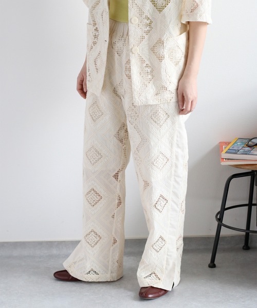 cepo（セポ）の「〈セットアップ対応〉コットンレース刺繍イージーパンツ（その他パンツ・レディース・ブラック/オフホワイト・M）」の13枚目の写真