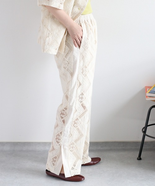cepo（セポ）の「〈セットアップ対応〉コットンレース刺繍イージーパンツ（その他パンツ・レディース・ブラック/オフホワイト・M）」の16枚目の写真