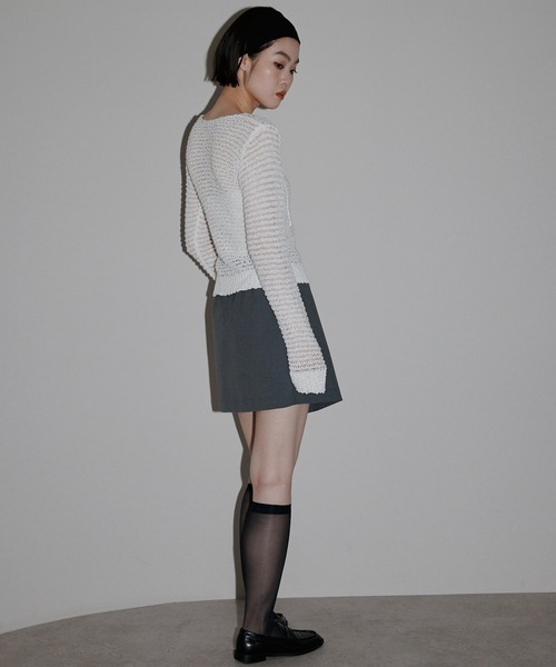 leimn(レイムン)の「【ポコポコぼかしカーディガン】(Tシャツ/カットソー・レディース・ベージュ/ホワイト・FREE)」の6枚目の写真