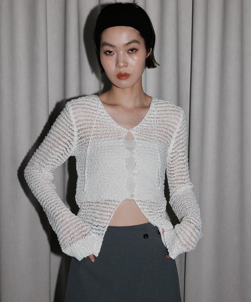 leimn(レイムン)の「【ポコポコぼかしカーディガン】(Tシャツ/カットソー・レディース・ベージュ/ホワイト・FREE)」の18枚目の写真